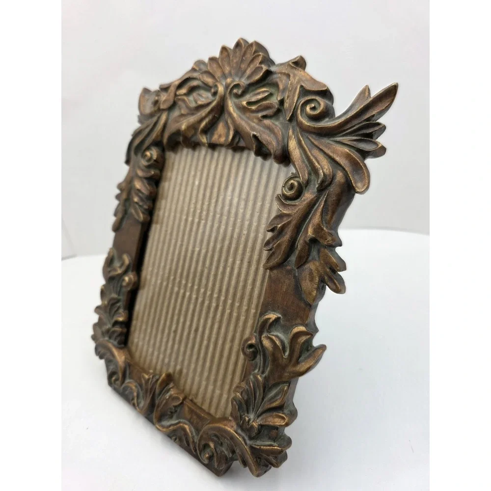 Ornate‎ Resin Picture Frame Bronze Gold Tone 8x10 Holds 4x6.5 Photo Portrait